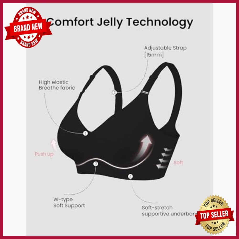 Seamless Wireless Full Coverage Bra Soft Support Regular Plus Size - Picture 5 of 7